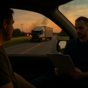 East Texas truck accident burn injury evaluation near a commercial truck crash scene